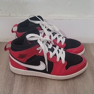 Red and Black Sneakers with White Accents
